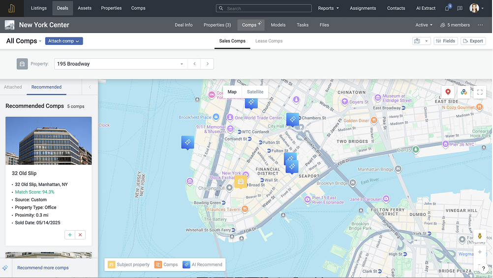 AI Recommended Comps